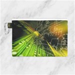 Machine Technology Circuit Electronic Computer Technics Detail Psychedelic Abstract Pattern Canvas Cosmetic Bag (Large)