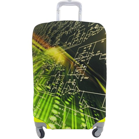Machine Technology Circuit Electronic Computer Technics Detail Psychedelic Abstract Pattern Luggage Cover (Large) from ArtsNow.com