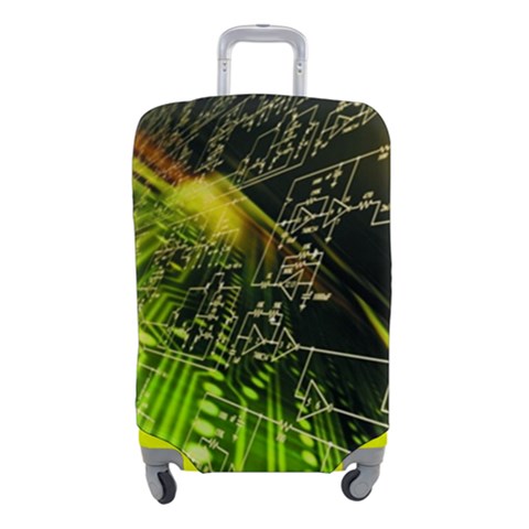 Machine Technology Circuit Electronic Computer Technics Detail Psychedelic Abstract Pattern Luggage Cover (Small) from ArtsNow.com