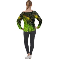 Off Shoulder Long Sleeve Velour Top 