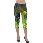 Machine Technology Circuit Electronic Computer Technics Detail Psychedelic Abstract Pattern Lightweight Velour Capri Leggings 