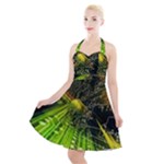 Machine Technology Circuit Electronic Computer Technics Detail Psychedelic Abstract Pattern Halter Party Swing Dress 