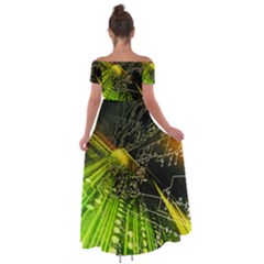 Off Shoulder Open Front Chiffon Dress 