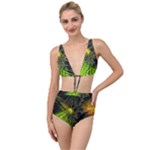 Machine Technology Circuit Electronic Computer Technics Detail Psychedelic Abstract Pattern Tied Up Two Piece Swimsuit