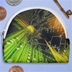 Machine Technology Circuit Electronic Computer Technics Detail Psychedelic Abstract Pattern Horseshoe Style Canvas Pouch