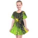 Machine Technology Circuit Electronic Computer Technics Detail Psychedelic Abstract Pattern Kids  Smock Dress