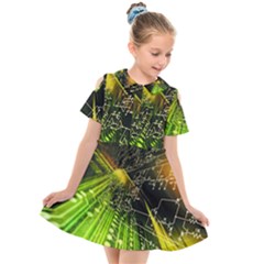 Kids  Short Sleeve Shirt Dress 