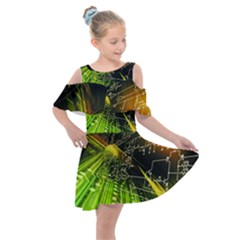 Kids  Shoulder Cutout Chiffon Dress 