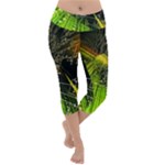 Machine Technology Circuit Electronic Computer Technics Detail Psychedelic Abstract Pattern Lightweight Velour Capri Yoga Leggings