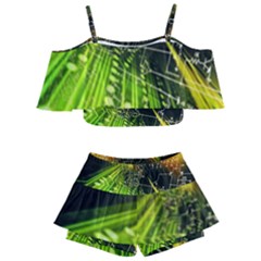Kids  Off Shoulder Skirt Bikini 