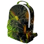 Machine Technology Circuit Electronic Computer Technics Detail Psychedelic Abstract Pattern Flap Pocket Backpack (Small)