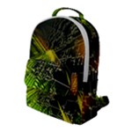Machine Technology Circuit Electronic Computer Technics Detail Psychedelic Abstract Pattern Flap Pocket Backpack (Large)