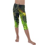 Machine Technology Circuit Electronic Computer Technics Detail Psychedelic Abstract Pattern Kids  Lightweight Velour Capri Leggings 
