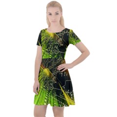 Cap Sleeve Velour Dress  