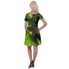 Cap Sleeve Velour Dress  