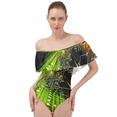 Off Shoulder Velour Bodysuit  