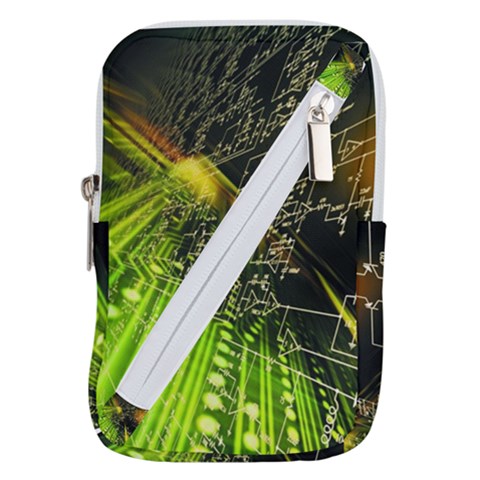 Machine Technology Circuit Electronic Computer Technics Detail Psychedelic Abstract Pattern Belt Pouch Bag (Small) from ArtsNow.com