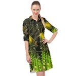 Machine Technology Circuit Electronic Computer Technics Detail Psychedelic Abstract Pattern Long Sleeve Mini Shirt Dress