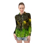 Machine Technology Circuit Electronic Computer Technics Detail Psychedelic Abstract Pattern Long Sleeve Chiffon Shirt