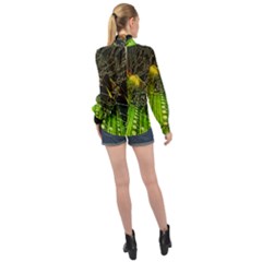 High Neck Long Sleeve Chiffon Top 