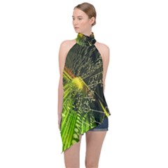 Halter Asymmetric Satin Top 