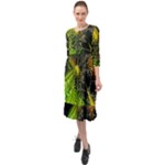 Machine Technology Circuit Electronic Computer Technics Detail Psychedelic Abstract Pattern Ruffle End Midi Chiffon Dress