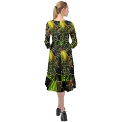 Ruffle End Midi Chiffon Dress 