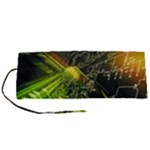 Machine Technology Circuit Electronic Computer Technics Detail Psychedelic Abstract Pattern Roll Up Canvas Pencil Holder (S)