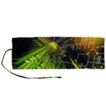 Machine Technology Circuit Electronic Computer Technics Detail Psychedelic Abstract Pattern Roll Up Canvas Pencil Holder (M)