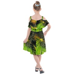 Kids  Cut Out Shoulders Chiffon Dress 