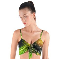 Woven Tie Front Bralet 