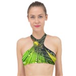 Machine Technology Circuit Electronic Computer Technics Detail Psychedelic Abstract Pattern High Neck Bikini Top