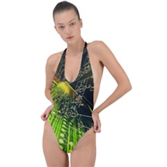 Backless Halter One Piece Swimsuit 