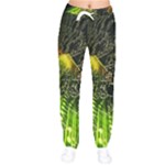 Machine Technology Circuit Electronic Computer Technics Detail Psychedelic Abstract Pattern Women Velvet Drawstring Pants