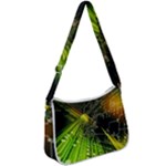 Machine Technology Circuit Electronic Computer Technics Detail Psychedelic Abstract Pattern Zip Up Shoulder Bag