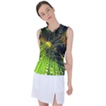 Machine Technology Circuit Electronic Computer Technics Detail Psychedelic Abstract Pattern Women s Sleeveless Sports Top