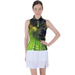 Machine Technology Circuit Electronic Computer Technics Detail Psychedelic Abstract Pattern Women s Sleeveless Polo T-Shirt