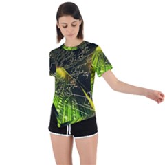 Asymmetrical Short Sleeve Sports T-Shirt 