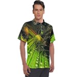 Machine Technology Circuit Electronic Computer Technics Detail Psychedelic Abstract Pattern Men s Polo T-Shirt