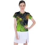 Machine Technology Circuit Electronic Computer Technics Detail Psychedelic Abstract Pattern Women s Sports Top