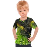 Machine Technology Circuit Electronic Computer Technics Detail Psychedelic Abstract Pattern Kids  Sports T-Shirt