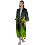 Machine Technology Circuit Electronic Computer Technics Detail Psychedelic Abstract Pattern Maxi Satin Kimono