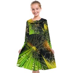 Machine Technology Circuit Electronic Computer Technics Detail Psychedelic Abstract Pattern Kids  Midi Sailor Dress from ArtsNow.com