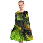 Machine Technology Circuit Electronic Computer Technics Detail Psychedelic Abstract Pattern Kids  Midi Sailor Dress