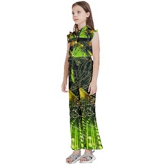 Kids  Sleeveless Ruffle Edge Band Collar Chiffon One Piece 