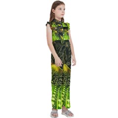Kids  Sleeveless Ruffle Edge Band Collar Chiffon One Piece 