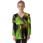 Machine Technology Circuit Electronic Computer Technics Detail Psychedelic Abstract Pattern Kids  V Neck Casual Top