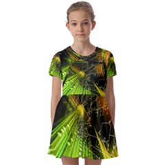 Kids  Short Sleeve Pinafore Style Dress 