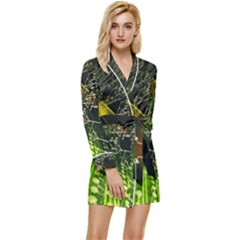 Long Sleeve Satin Robe 
