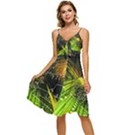 Machine Technology Circuit Electronic Computer Technics Detail Psychedelic Abstract Pattern Sleeveless Tie Front Chiffon Dress